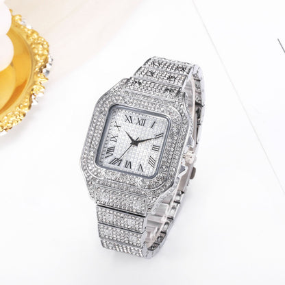 2pcs Luxury Fashion Men Women Watch Set Silver Strap Ladies Quartz Wristwatch Alloy Bracelet For Ladies Gift (without box)