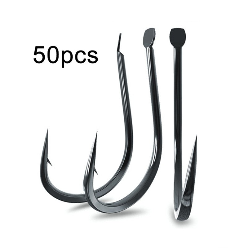 50 Anzóis Pequenos Aço Carbono Inoxidável Água Doce Tamanho 1 - 13 Anzóis Farpados para Carpas Pesca
