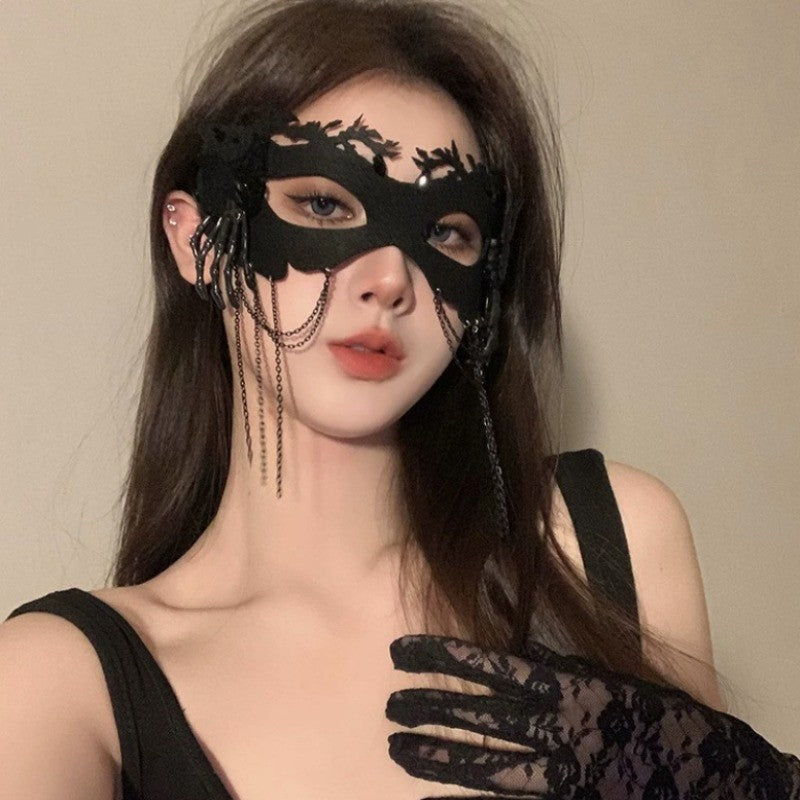 Halloween Black Half Face Mask Girl Eye Mask Lace Mask Party Masquerade Party Dress Up