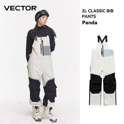 VECTOR Thick Men Women Ski Pants Straight Overalls Jumpsuit Skiing Bib Waterproof Winter Warm Windproof Outdoor Sports Snowboard