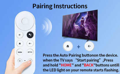 (Somente Remoto) Controle Remoto por Voz de Reposição G9N9N para Google Chromecast 4k Snow Streaming Media Player