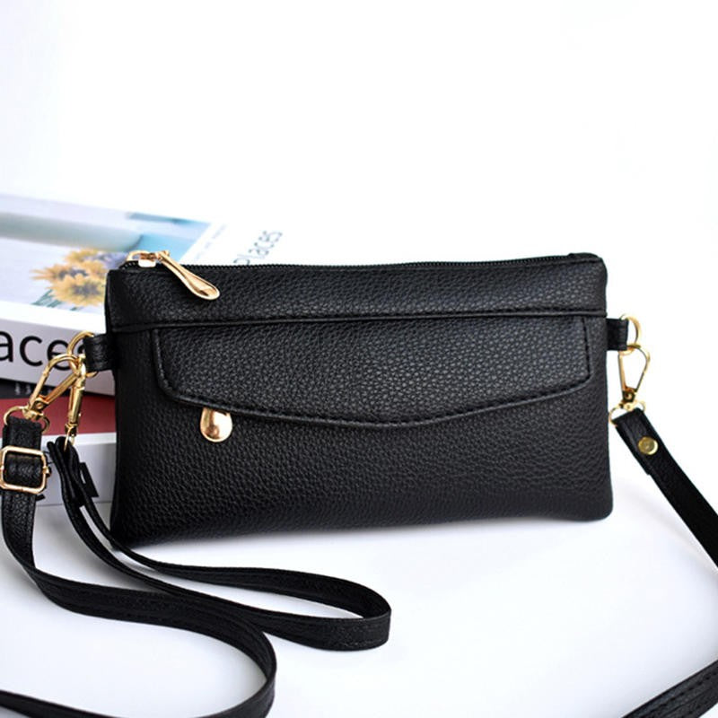 Portable Wallet PU Leather Hangbag Female Long Clutch Purses Coin Pocket Ladies Single Shoulder Crossbody Bag Money Bag