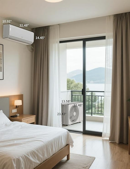 Ar Condicionado Split Mini 12.000 BTU com Bomba de Calor 18.5 SEER Refrigera até 70 m², Inversor CA com Controle Remoto Eficiente em Energia