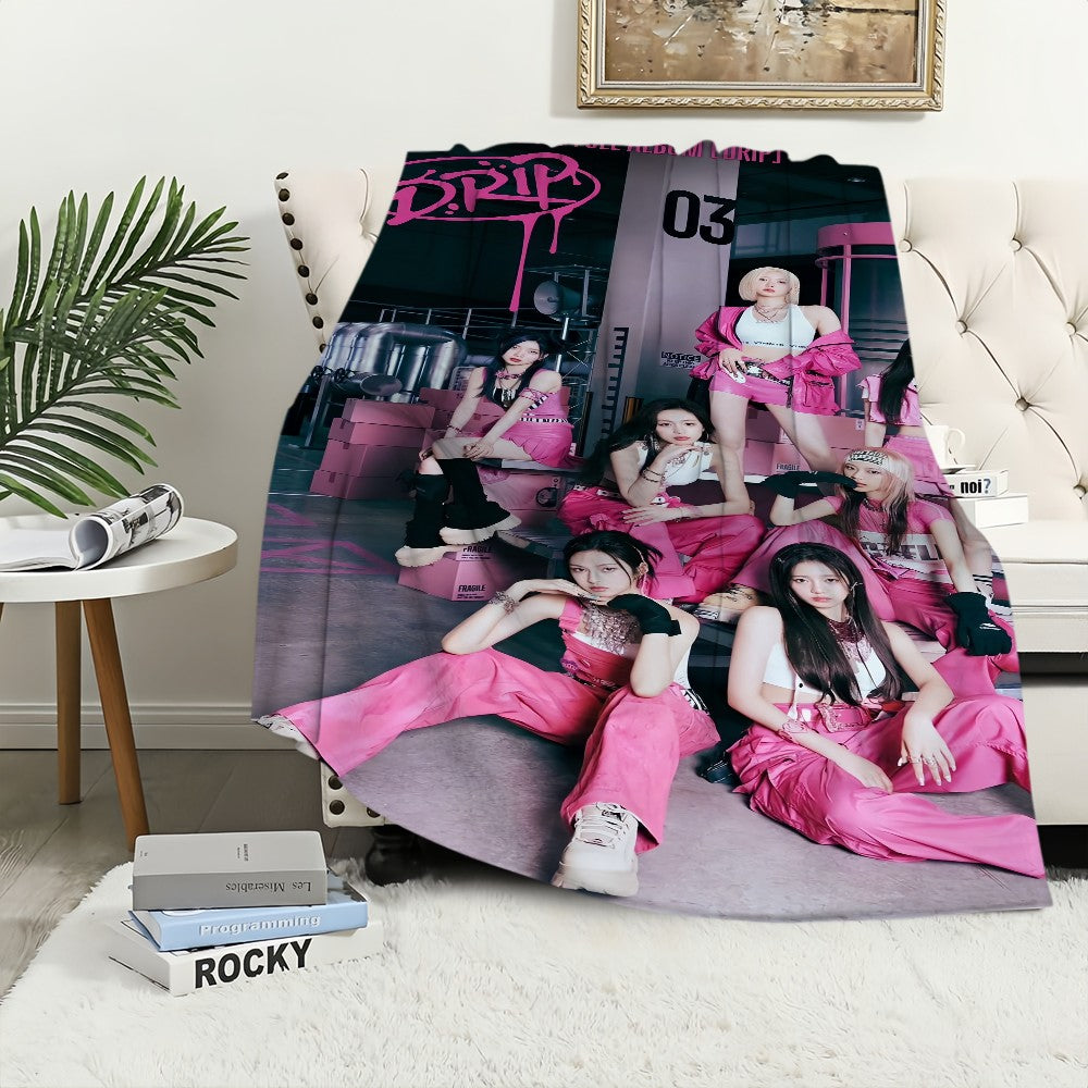 Kpop Girl B-Babymonster Drip Blanket Soft Plush Nap Sofa rug for Living Room Warm Office Bedroom Birthday Home Travel Kid Gifts