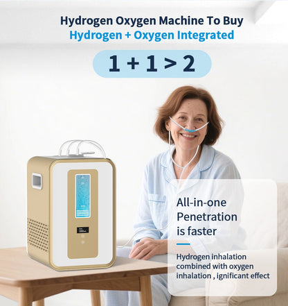 Gerador de Água Hidrogenada Medicinal 300ml Máquina de Inalação de Hidrogênio H2 O2 HHO Dispositivo de Respiração Inalador de Hidrogênio com Saída Dupla