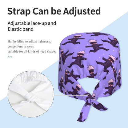 Custom S-Satorues G-Gojoes Cartoon Scrubs Cap Surgical Hats Women Men Skilled Operating Room Cap Operator Hats Lab Works Hat