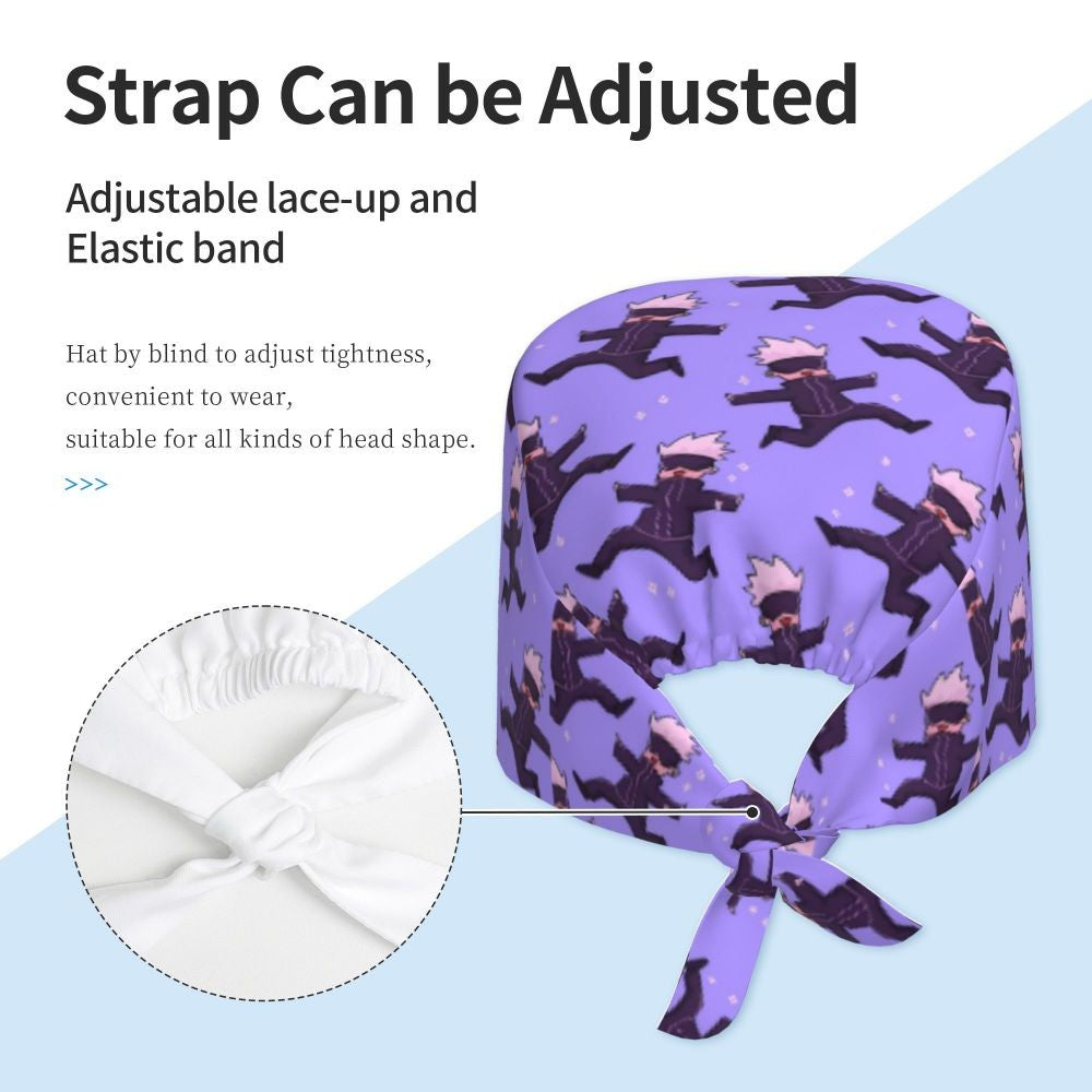 Custom S-Satorues G-Gojoes Cartoon Scrubs Cap Surgical Hats Women Men Skilled Operating Room Cap Operator Hats Lab Works Hat