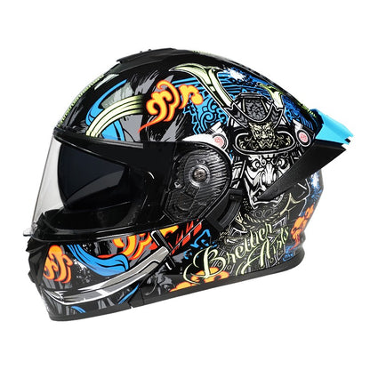 Capacete de motocross personalizado com lentes duplas elegantes para ambos os sexos, certificado pelo DOT e material ABS