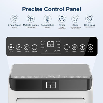 Ar Condicionado Portátil 10000 BTUs para Ambientes de até 42m² com Controle Remoto 4 Modos de Operação Função Desumidificador Jan