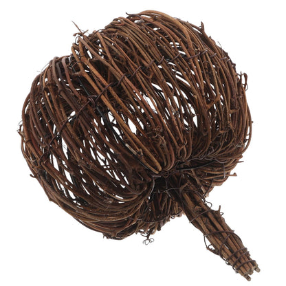 15CM Rattan Woven Pumpkin Halloween Fall Rattan Pumpkin Thanksgiving Table Centerpiece For Halloween And Seasonal Celebration