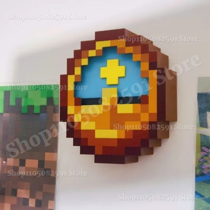 Cartoon Pixel Style Clock Wall or Table 12/24 Hours Timer 3D Printed with Stand Hook Desktop Ornament Home Decor Creative Gifts