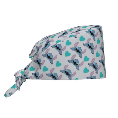 Custom Retro Cartoon Cleaning Working Cap Comfortable  Stitch Ohana Scrub Cap Surgicals Hat Nurse Scrubs Hat For Dentist
