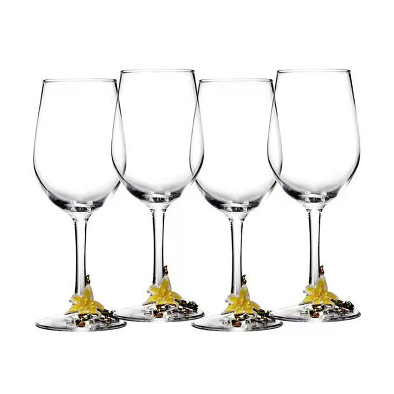Taças de Cristal Criativas com Esmalte para Champagne Conjunto de Taças de Luxo Taças de Vinho Taça Vintage para Beber