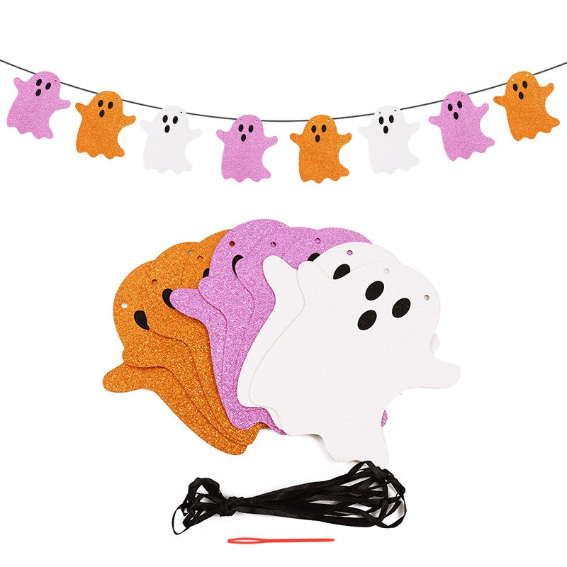 3M Halloween Paper Banner Horror Bat Spider Ghost Flag Garland Bunting For Halloween Home Party Hanging Props Decorations