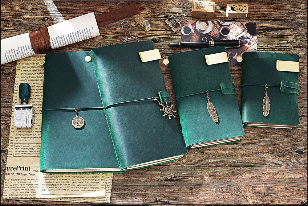 100% Genuine Leather Journal Refillable Travel Notebook Retro DIY Handmade Diary Sketchbook School Office Gift Customized