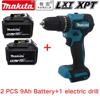 Bateria recarregável 100% original Makita 18V 5.0Ah 6.0Ah 9.0Ah, para ferramentas elétricas Makita Bateria+carregador+furadeira elétrica
