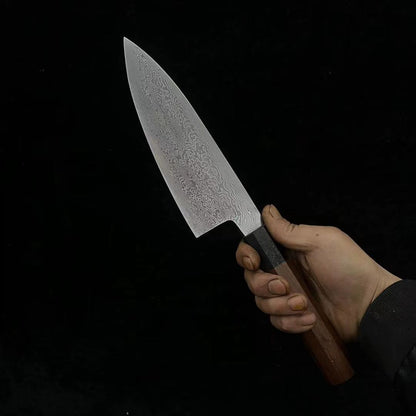 Faca Deba Aço Damasco Artesanal Lâmina Chefs Cutelo Sashimi Fatiar Carne Tynny Sushi Longquan Facas de Cozinha Ferramentas de Culinária