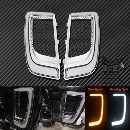 Luz LED de Seta para Motocicleta Grades Inferiores da Carenagem Preto para Harley Touring Street Glide Road Glide Electra Glide FLHTK FLTRU