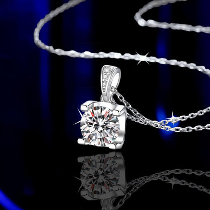 0.5-2CT D Color Moissanite Woman Pendant Sier Necklace For Women Chains Party Bridal Fine Jewelry 925sterling Silver Necklace