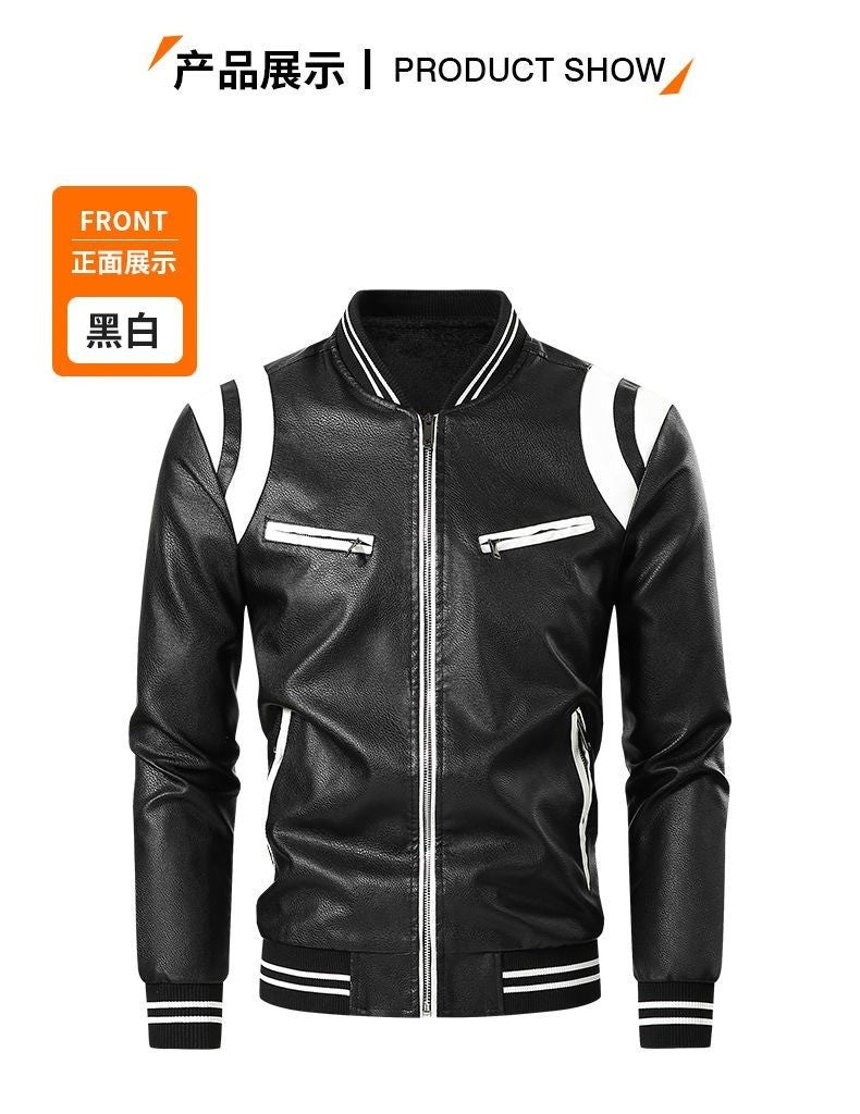 Spring and Autumn New Fashion Trend Retro Motorcycle PU Leather Jacket Men's Casual Loose Sports Large Size High Quality Coat