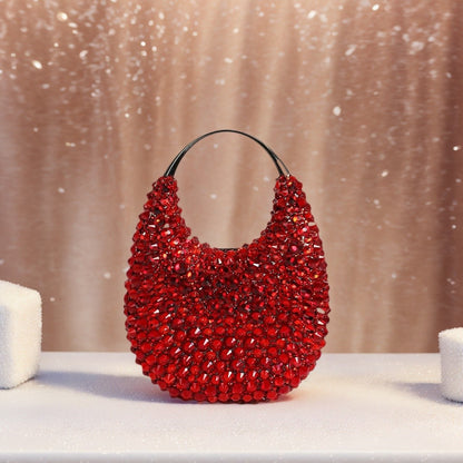 Luxury Women Rhinestone Evening Bag Dazzling Crystal Clutch Top Handle Purse Wedding Handbag for Cocktail Banquet