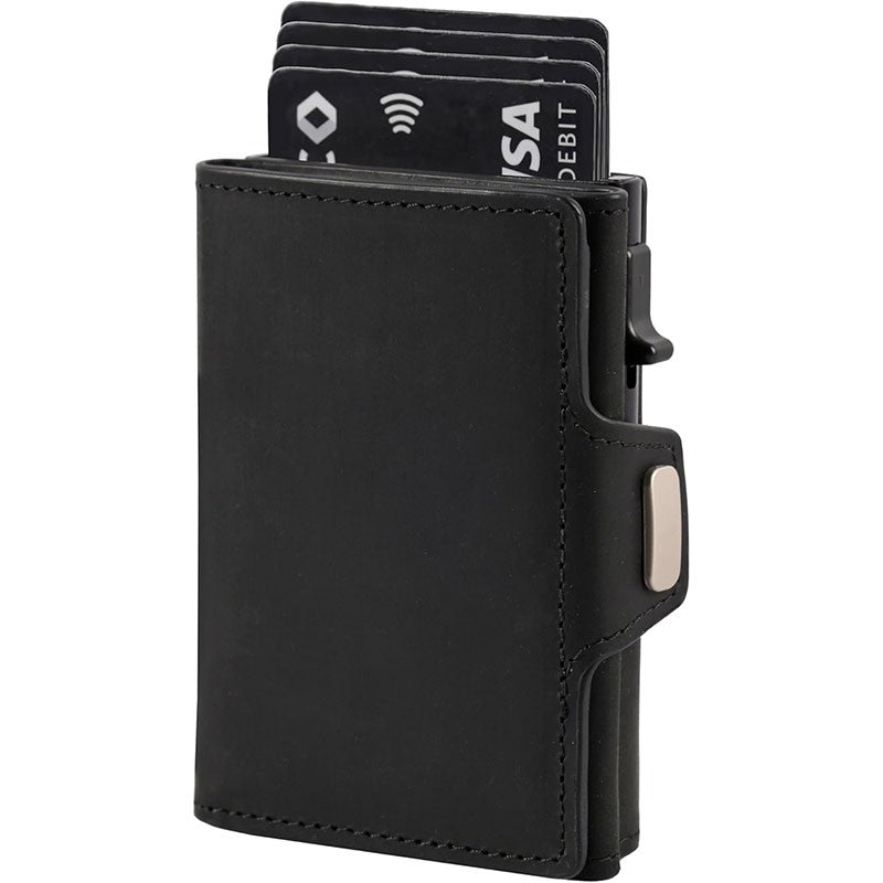 Pop-up Slim RFID Card Holder for Men Minimalist Leather Credit Card Wallet with Coin Purse and Cash Slot Travel Small Purse