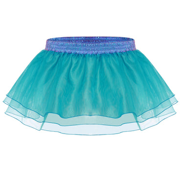 Womens Tiered A-line Pleated Short Skirt Shiny Glitter Skirt for Rave Festival Pole Dance Bar Party Skirt Night Club Costume