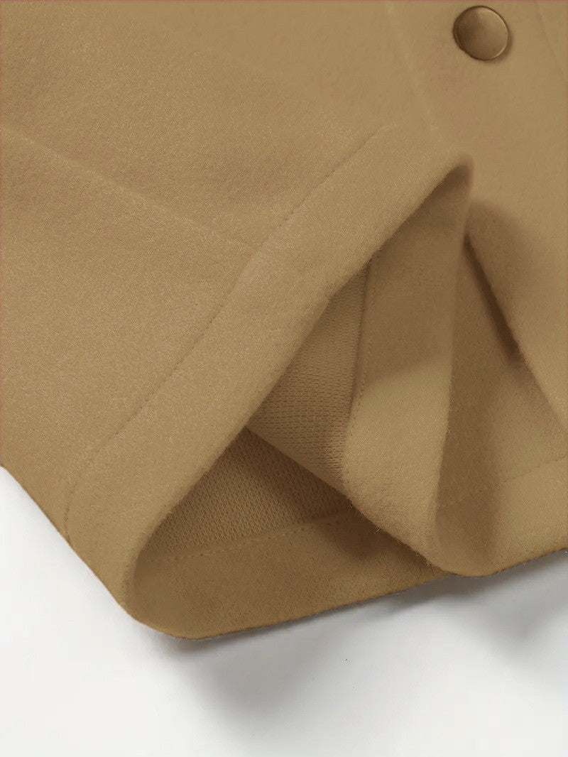 New Men's Lapel Wool Blend Casual Jacket for Autumn and Winter - Trendy, Versatile Outerwear for Teens