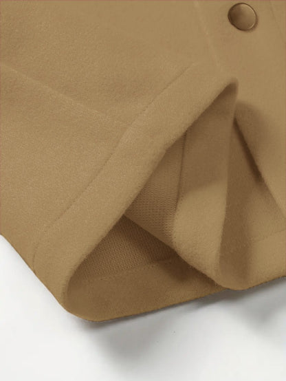 New Men's Lapel Wool Blend Casual Jacket for Autumn and Winter - Trendy, Versatile Outerwear for Teens