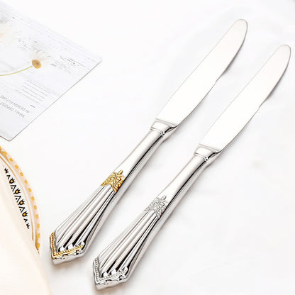 Conjunto com 6 Facas de Mesa Royal Polido Espelhado Apropriado para Máquina de Lavar Louça, Uso Doméstico, Cozinha e Bar