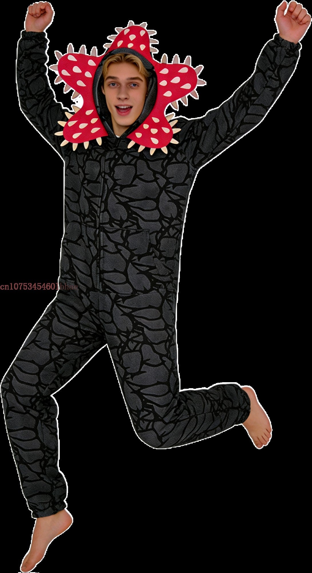 Adult Kids Cannibal Flower Demogorgon Onesie Cosplay Costume Boys Girls Winter Thicken Flannel Fabric Pajamas Halloween Suit