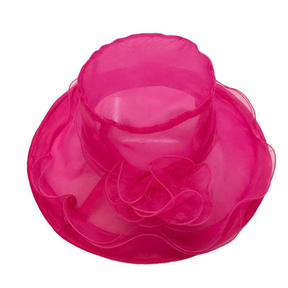 Chapéu Fascinator Derby para Igreja de Organza para Mulheres Chapéu de Casamento para Chá Kentucky Chapéu Derby para Mulheres Fedoras de Aba Larga Formal Kentucky