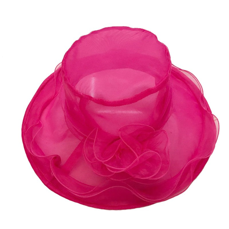 Chapéu Fascinator Derby para Igreja de Organza para Mulheres Chapéu de Casamento para Chá Kentucky Chapéu Derby para Mulheres Fedoras de Aba Larga Formal Kentucky