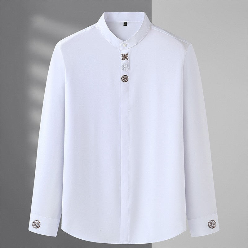 Men Shirt Denim Oversize Plus Size 6XL 7XL 8XL 10XL Oversize Fashion Casual Loose Golden Embroidery Loose Long Sleeve Soft Dress