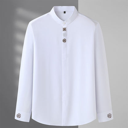 Men Shirt Denim Oversize Plus Size 6XL 7XL 8XL 10XL Oversize Fashion Casual Loose Golden Embroidery Loose Long Sleeve Soft Dress