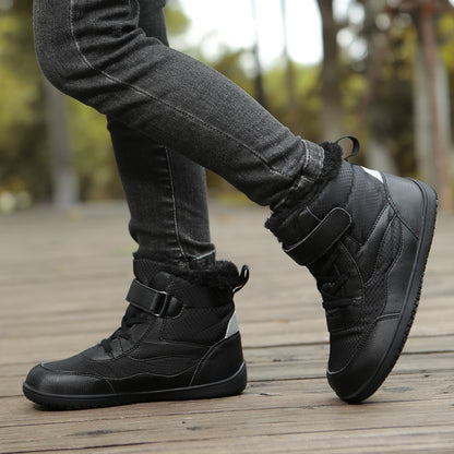 New Children's wide toe barefoot snow boots Little/Big/Kid Wide Toe Minimalist Sneakers Girls waterproof high-top cotton shoes