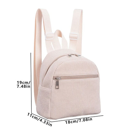 Mochila Clássica Infantil Minimalista em Veludo Cotelê