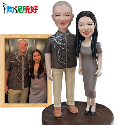 Bonecos Bobblehead Personalizados, Figura IA com Personalização de Corpo Inteiro, Boneco de Argila 3D Personalizado Baseado em Foto, Presente de Natal Para Esposa