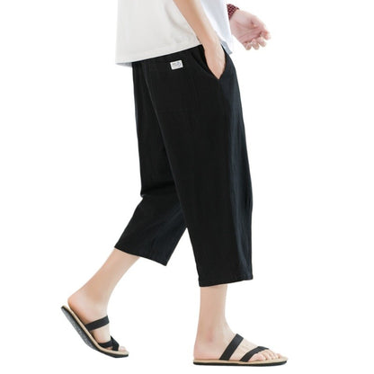 Summer Mens Cotton Casual Shorts Lightweight Straight Pants Solid Gym Sweatpants Fifth Beach Short Pants Outdoor Streetwear