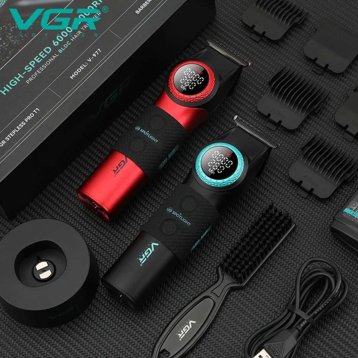 VGR Hair Trimmers Professional Hair Clippers Electric Hair Clippers 0MM Trimmer Reciprocating Mens Beard Trimmers V-977 V-377