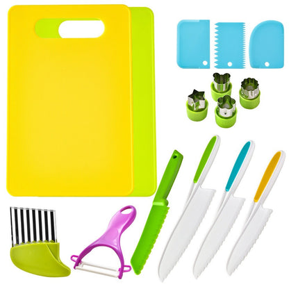 Novo Conjunto de Cortadores de Cozinha Infantil Faca Infantil Cortador de Criança Faca de Plástico para Bolo Frutas Crianças Ferramentas Descascadoras DIY Acessórios de Cozinha