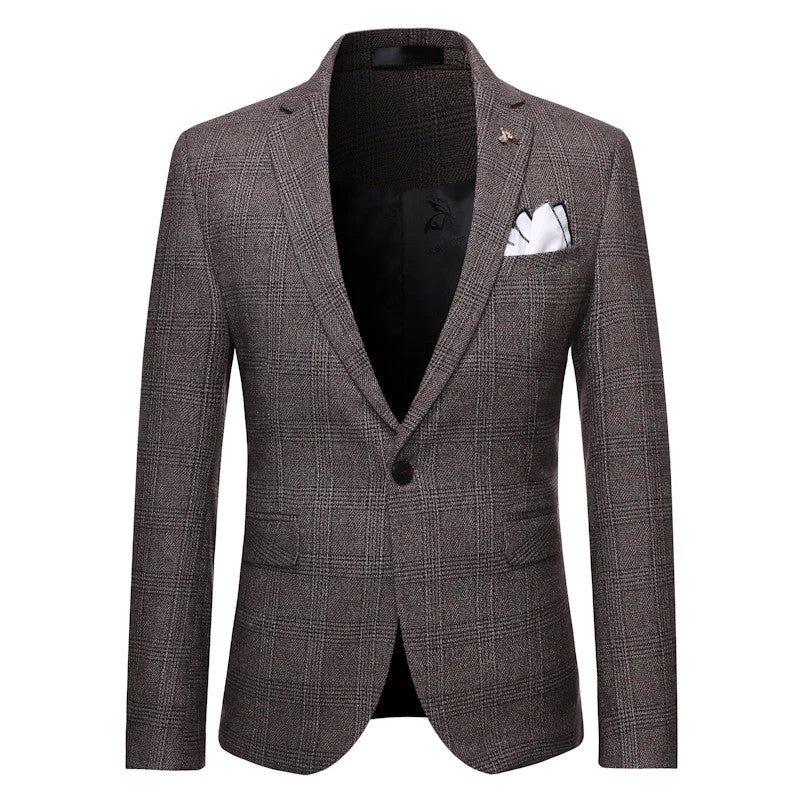 Men's High-quality Plus Size 5XL-M 3-piece Suit (suit+vest+pants) Business Fashion Plaid Suit Groom's Wedding Banquet Set