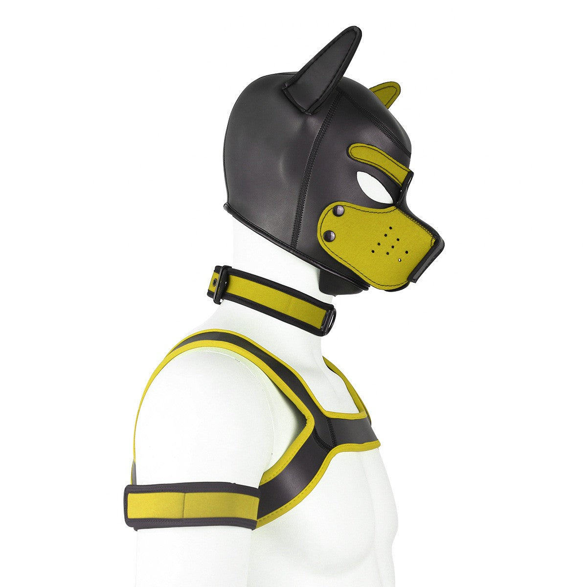Yellow Neoprene dog headgear vest collar armband costume party costume mask cosplay Halloween gift Christmas gif