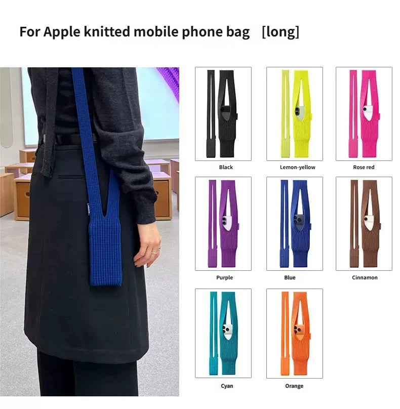 For Apple iPhone & iPad Knitted Crossbody Bag 2025 Autumn Winter Unisex Mini Single Shoulder Bag Fashion Christmas Teens Cozy