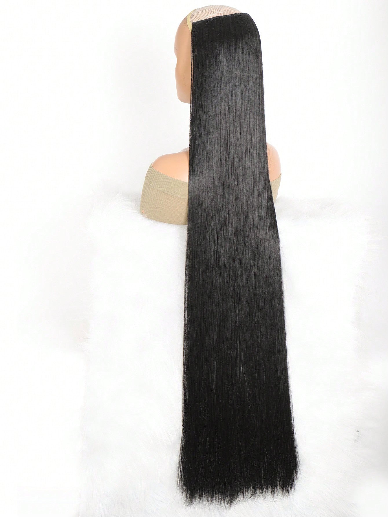 Aosiwig Sintético Super Longo Liso 100cm 5 Presilhas Extensão de Cabelo Natural Preto Loiro Aplique Postiço para Mulheres