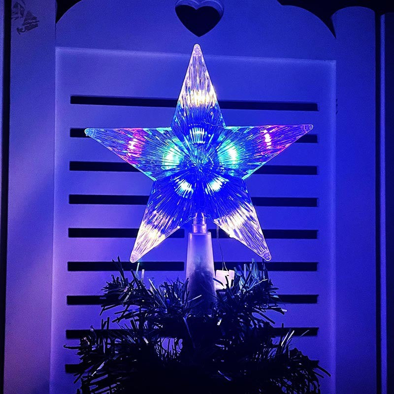 15/19/23cm Christmas Tree Top Star Light LED Glowing Star Lamp Xmas Tree Decoration Home Party Supplies Navidad New Year Gift