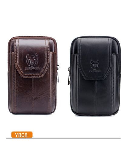 BULLCAPTAIN  MEN'S Leather BELT WAIST Bag Military Fanny PACK Molle Small Money Phone WAIST PACK Bum Pouch PURSE