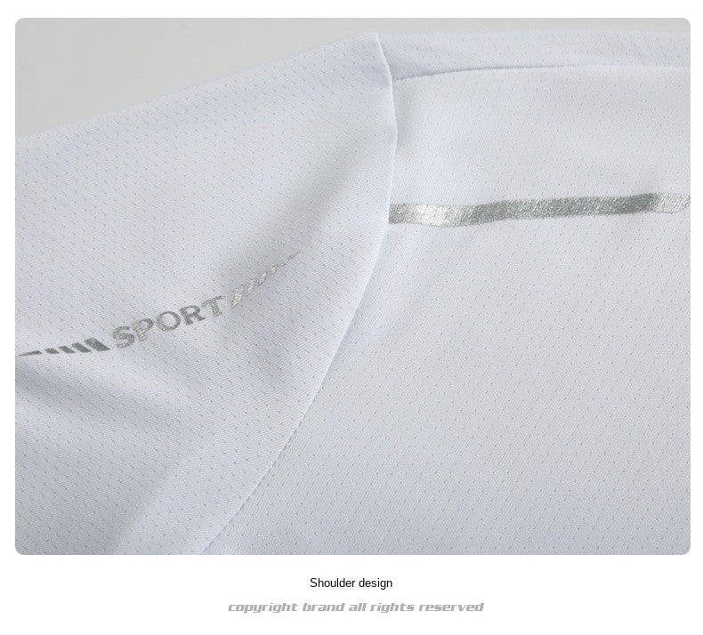 Running T-shirt Reflective Short Sleeve Ice Silk Quick Drying Summer Thin Breathable Fitness Tees Shirt Sportswear Sportsshirt