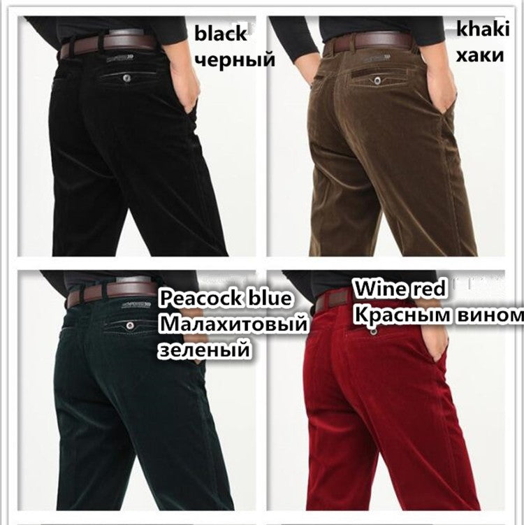 Corduroy pants loose joggers middle-aged men dad installed in autumn and winter 2023 men's casual Trousers for men streetwear