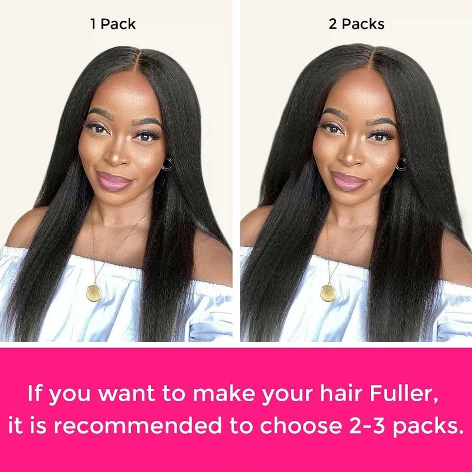 Extensões de Cabelo Humano Cacheado Liso 100% Não Processado Remy Clip-in Extensões de Cabelo com Trama Dupla de Pele Clip-in Para Mulheres Negras